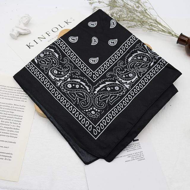 Bandana kerchief Unisex Hip Hop Black Hair Band Neck Scarf Sports Headwear Wrist Wraps Head Square Scarves Print Handkerchief JadeMoghul Inc. 