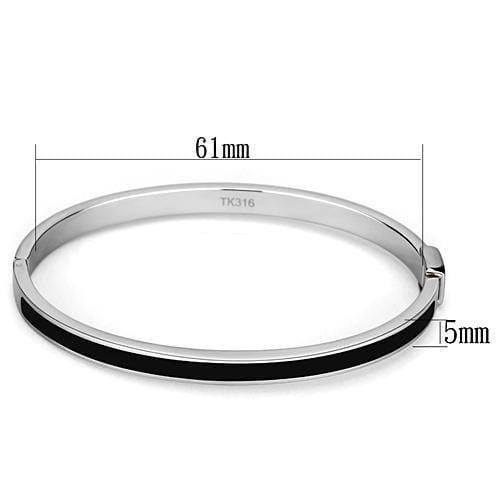 Bangle Bracelets TK741 Stainless Steel Bangle with Epoxy in Jet