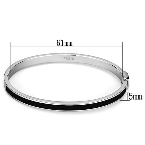 Bangle Bracelets TK741 Stainless Steel Bangle with Epoxy in Jet