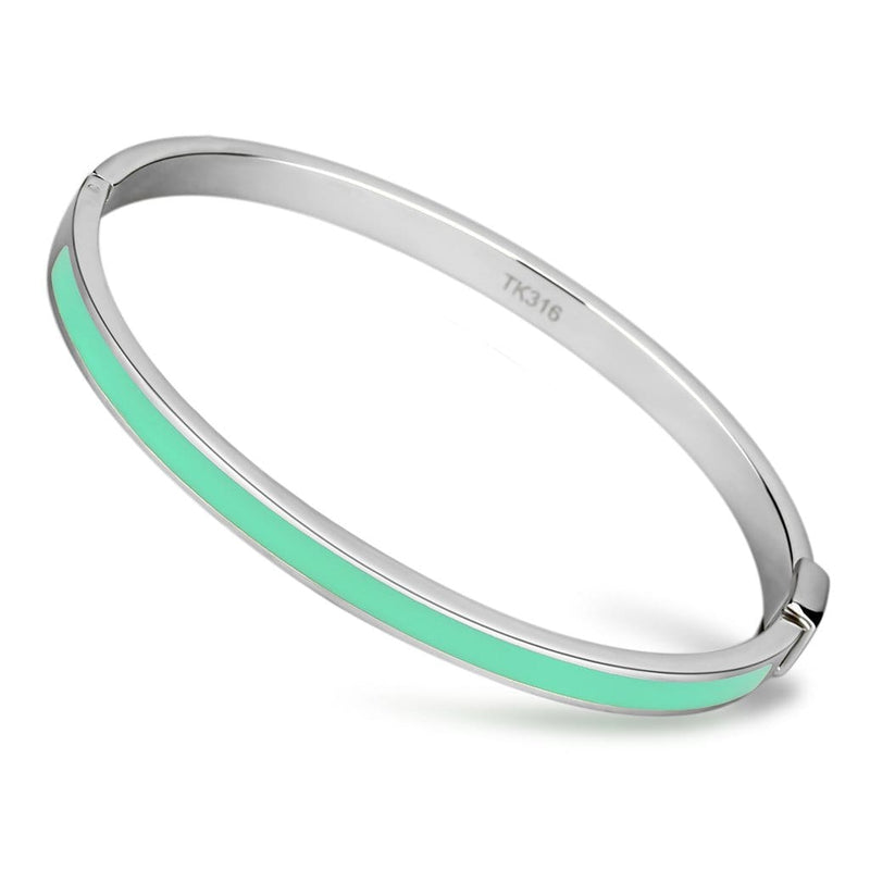 Bangle Bracelets TK743 Stainless Steel Bangle with Epoxy in Turquoise