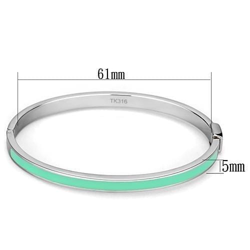 Bangle Bracelets TK743 Stainless Steel Bangle with Epoxy in Turquoise