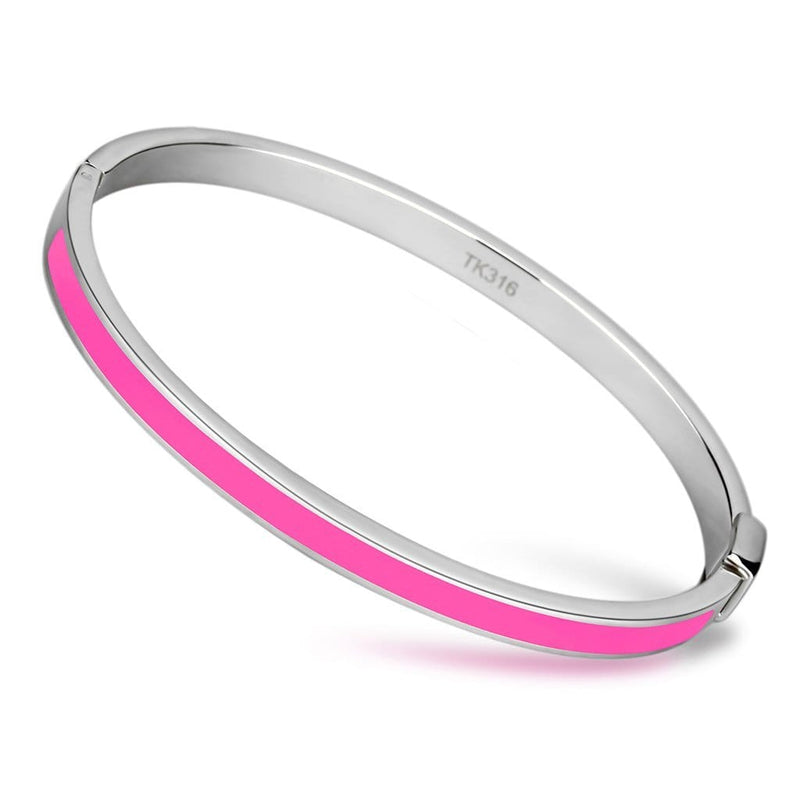 Bangle Bracelets TK747 Stainless Steel Bangle with Epoxy in Rose