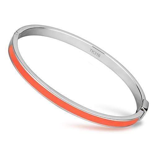 Bangle Bracelets TK748 Stainless Steel Bangle with Epoxy in Orange