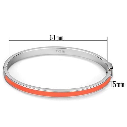 Bangle Bracelets TK748 Stainless Steel Bangle with Epoxy in Orange