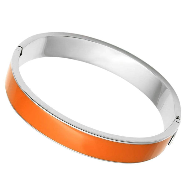 Bangle Bracelets TK788 Stainless Steel Bangle with Epoxy in Orange