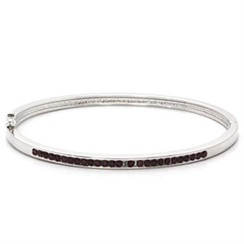 Bangle Charm Bracelets LO851 Imitation Rhodium Brass Bangle with Crystal