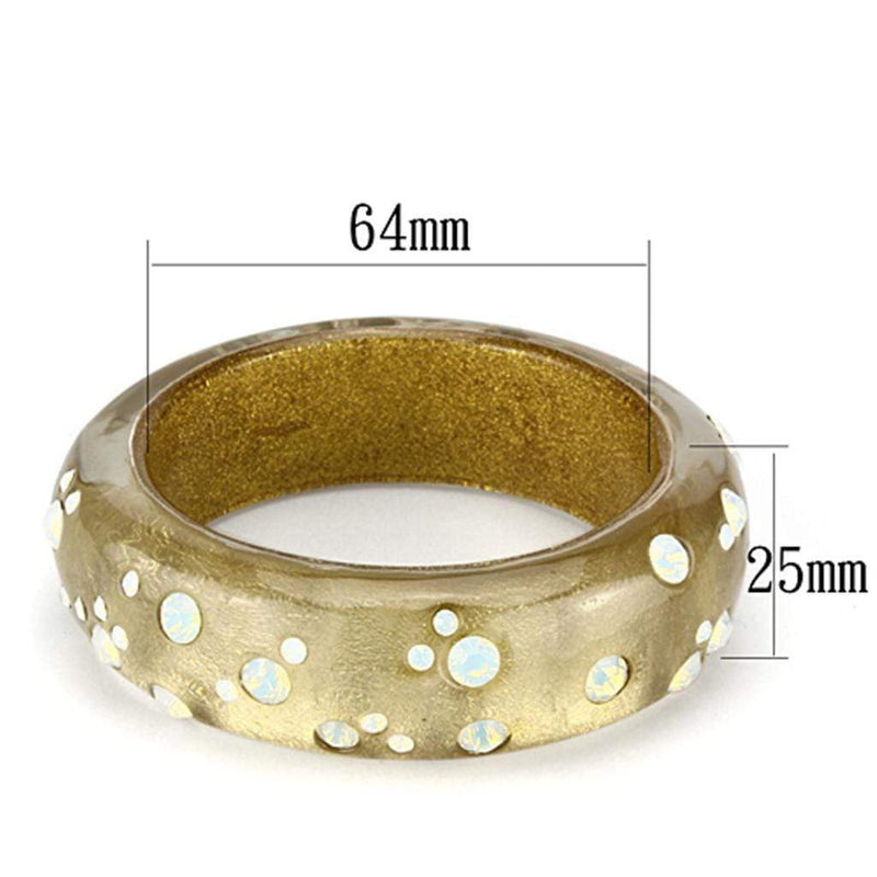 Bangles VL091 Resin Bangle with Top Grade Crystal in Aurora Borealis