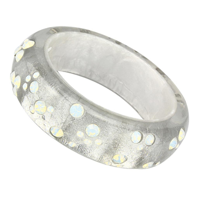 Bangles VL092 Resin Bangle with Top Grade Crystal in Aurora Borealis