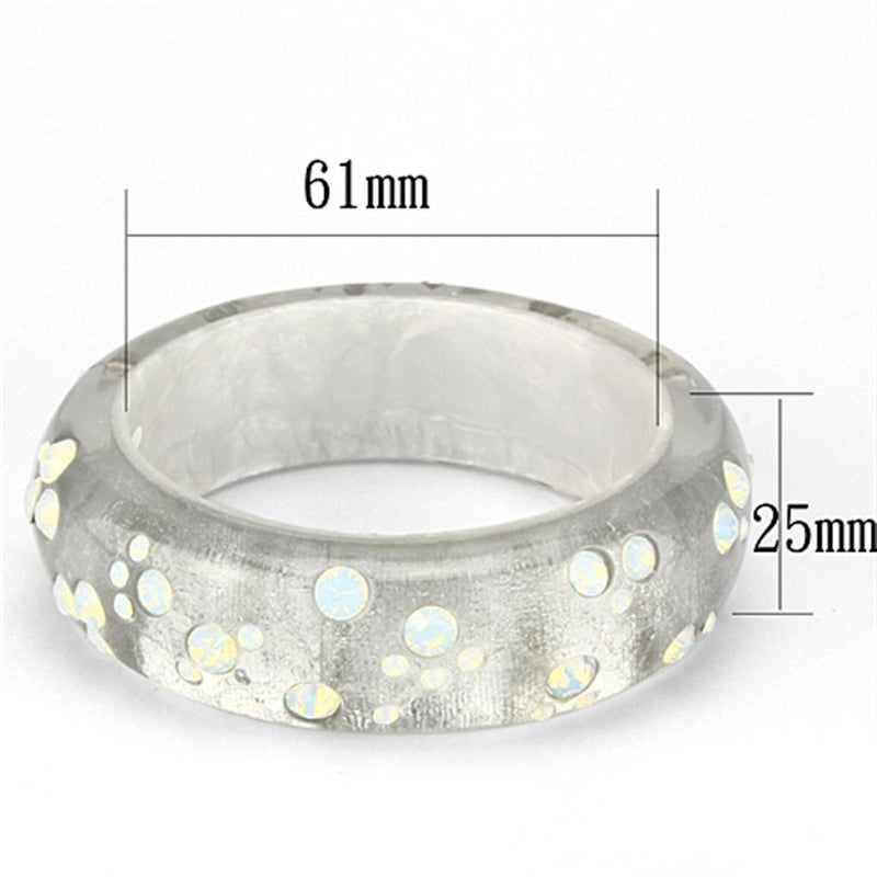 Bangle Bangles VL092 Resin Bangle with Top Grade Crystal in Aurora Borealis Alamode Fashion Jewelry Outlet