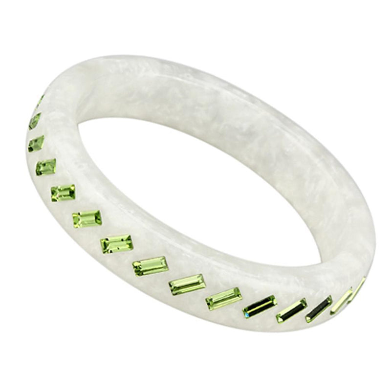 Bangles VL093 Resin Bangle with Top Grade Crystal in Peridot