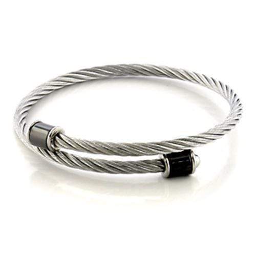 Bangle Charm Bangle LO326 Stainless Steel Bangle Alamode Fashion Jewelry Outlet