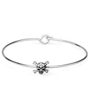 Charm Bangle LO3267 Rhodium Brass Bangle with Top Grade Crystal