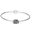 Charm Bangle LO3441 Rhodium Brass Bangle with Top Grade Crystal