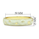 Bangle Gold Bangle Bracelet LO2146 Flash Gold White Metal Bangle with Crystal Alamode Fashion Jewelry Outlet