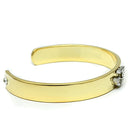 Gold Bangle Bracelet LO2579 Gold+Rhodium White Metal Bangle with Crystal