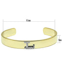 Gold Bangle Bracelet LO2581 Gold+Rhodium White Metal Bangle with Crystal