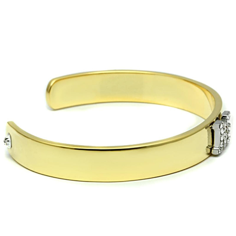 Gold Bangle Bracelet LO2582 Gold+Rhodium White Metal Bangle with Crystal