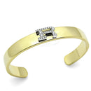 Gold Bangle Bracelet LO2587 Gold+Rhodium White Metal Bangle with Crystal