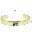 Gold Bangle Bracelet LO2588 Gold+Rhodium White Metal Bangle with Crystal