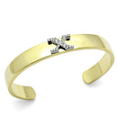 Gold Bangle Bracelet LO2593 Gold+Rhodium White Metal Bangle with Crystal