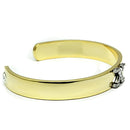 Gold Bangle Bracelet LO2593 Gold+Rhodium White Metal Bangle with Crystal