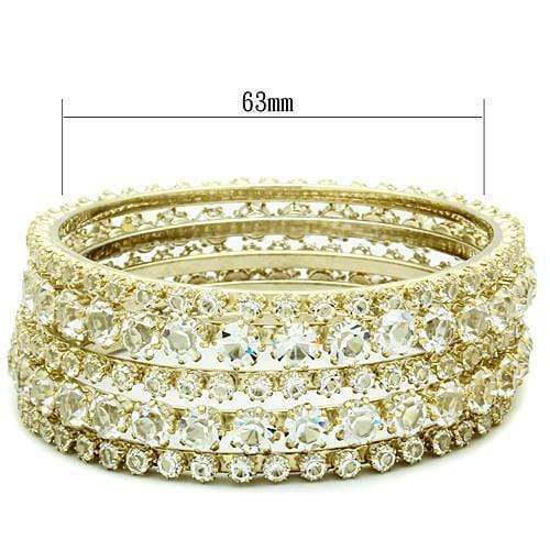 Gold Bangle Bracelet LO2617 Gold Brass Bangle with Top Grade Crystal