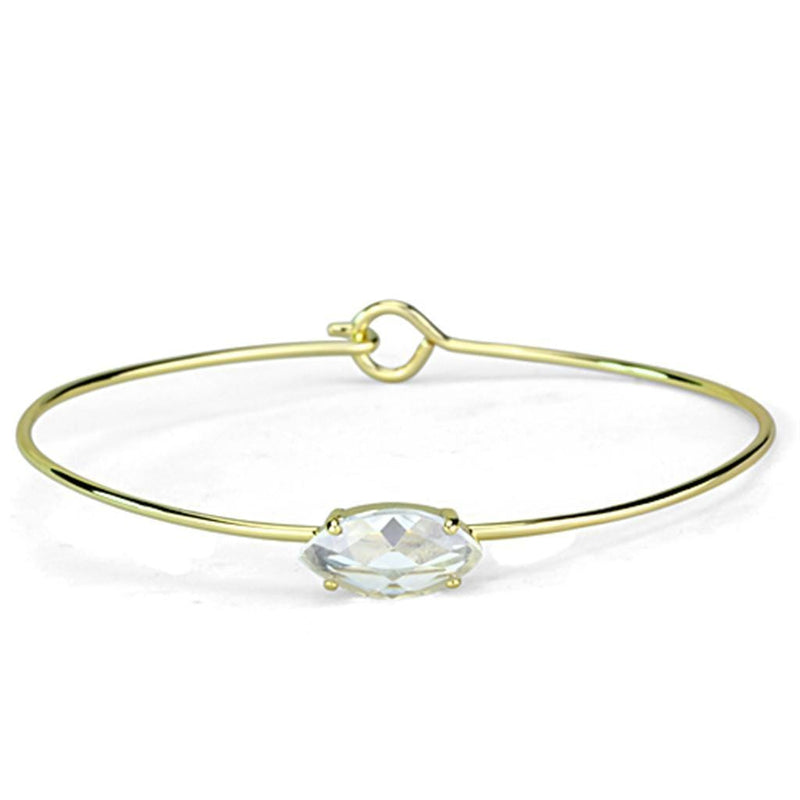Bangle Gold Bangle Bracelet LO3260 Gold Brass Bangle with AAA Grade CZ Alamode Fashion Jewelry Outlet