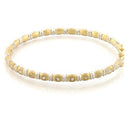 Gold Bangle Bracelet LO331 Matte Gold & Rhodium Brass Bangle with Crystal