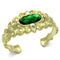 Gold Bangle Bracelet LO3666 Gold & Brush Brass Bangle with Synthetic in Emerald