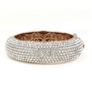 Gold Bangle Bracelet LO4269 Rose Gold+e-coating Brass Bangle with Crystal