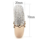 Gold Bangle Bracelet LO4269 Rose Gold+e-coating Brass Bangle with Crystal
