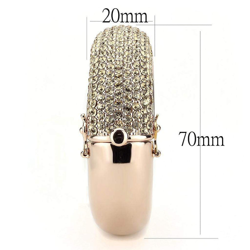 Gold Bangle Bracelet LO4270 Rose Gold+e-coating Brass Bangle with Crystal