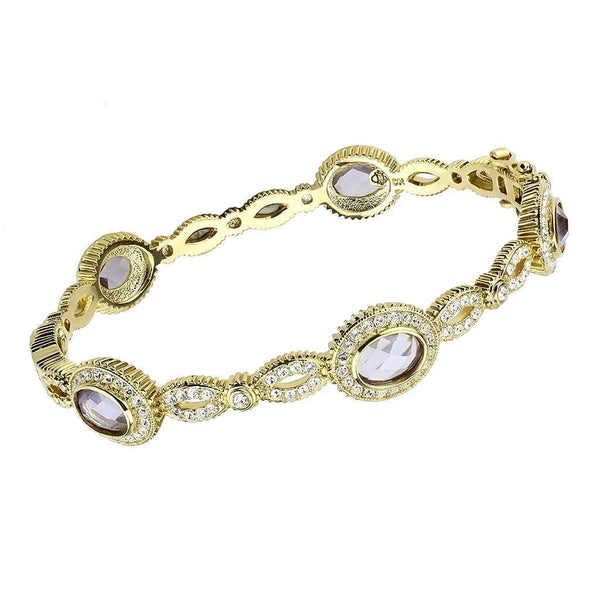 Gold Bangle Bracelet LO4273 Gold Brass Bangle with Synthetic