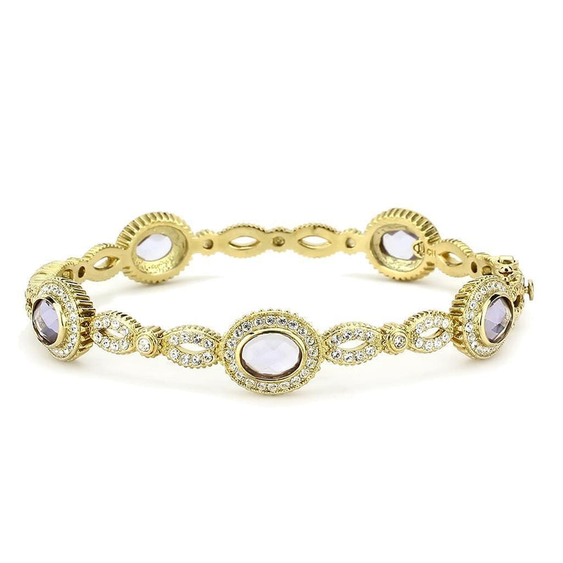 Gold Bangle Bracelet LO4273 Gold Brass Bangle with Synthetic
