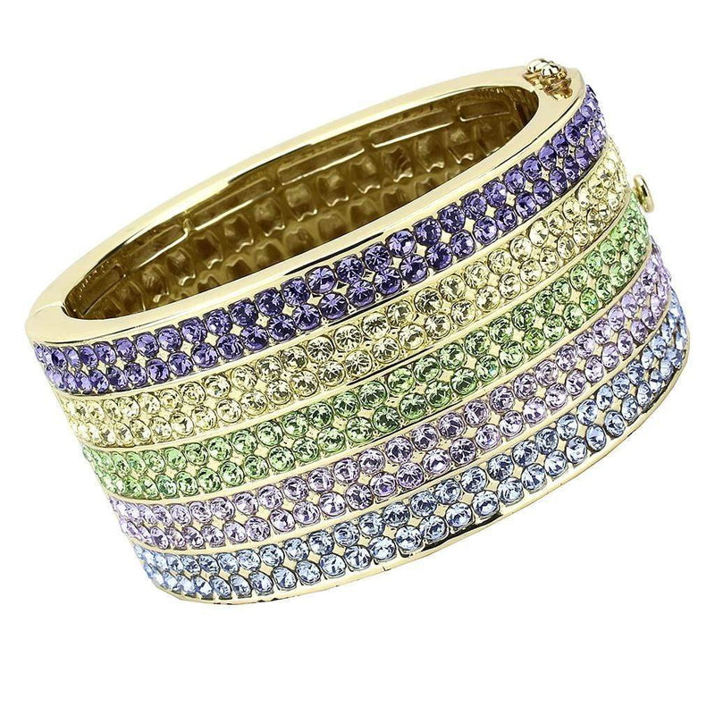 Gold Bangle Bracelet LO4277 Gold Brass Bangle with Top Grade Crystal