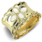 Gold Bangle Bracelet LO4285 Gold Brass Bangle with Synthetic in White