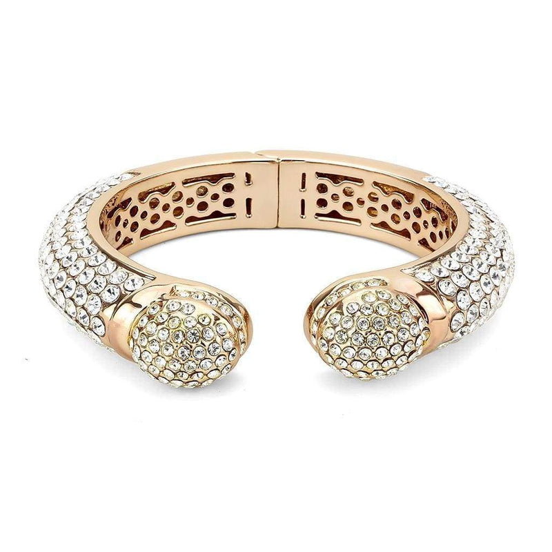 Gold Bangle Bracelet LO4290 Flash Rose Gold Brass Bangle with Crystal