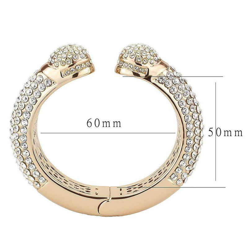 Gold Bangle Bracelet LO4290 Flash Rose Gold Brass Bangle with Crystal