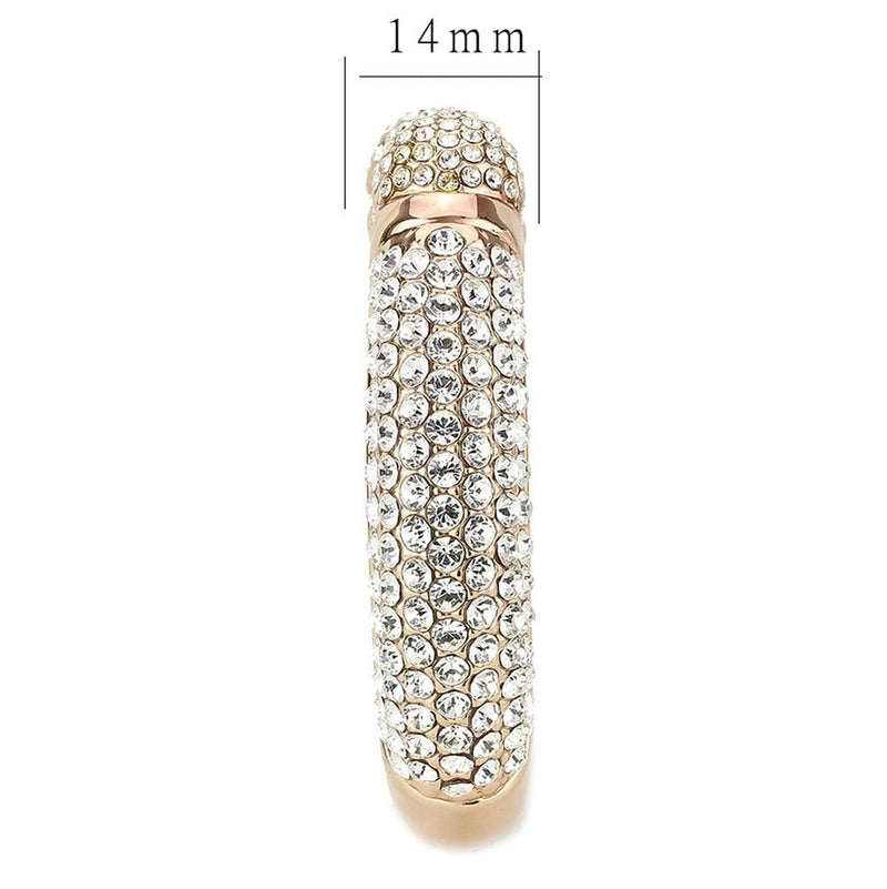 Gold Bangle Bracelet LO4290 Flash Rose Gold Brass Bangle with Crystal