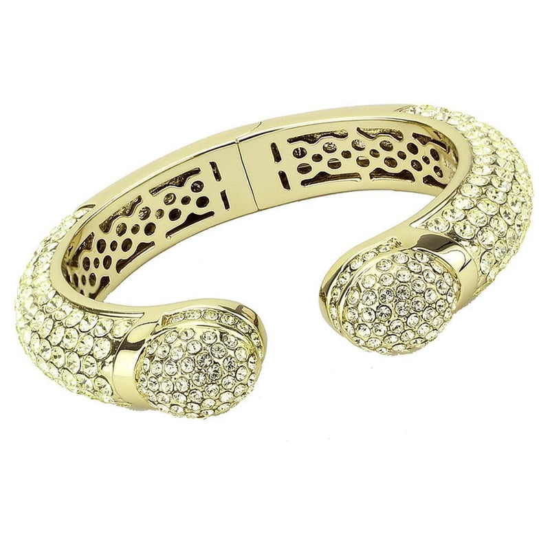 Gold Bangle Bracelet LO4295 Flash Gold Brass Bangle with Top Grade Crystal