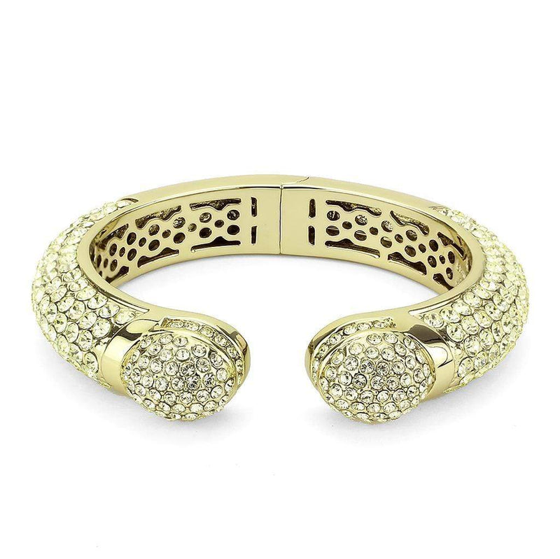 Gold Bangle Bracelet LO4295 Flash Gold Brass Bangle with Top Grade Crystal