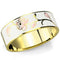 Bangle Gold Bangles Design 3W1017 Gold White Metal Bangle with Epoxy in White Alamode Fashion Jewelry Outlet