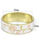 Bangle Gold Bangles Design 3W1017 Gold White Metal Bangle with Epoxy in White Alamode Fashion Jewelry Outlet