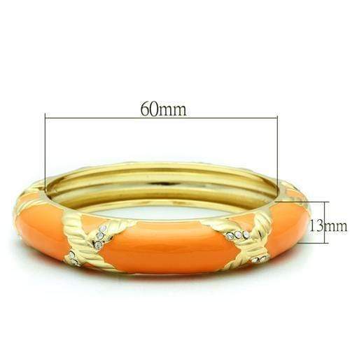 Gold Bangles Design LO1956 Gold White Metal Bangle with Top Grade Crystal