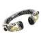 Gold Bangles LO4298 Gold+Hematite Brass Bangle with Synthetic in Jet