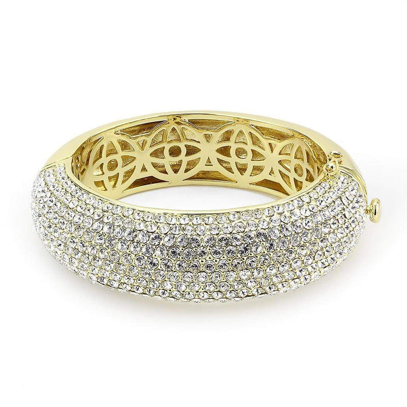 Gold Bangles LO4301 Flash Gold Brass Bangle with Top Grade Crystal