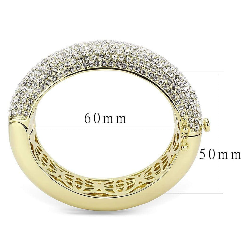 Gold Bangles LO4301 Flash Gold Brass Bangle with Top Grade Crystal