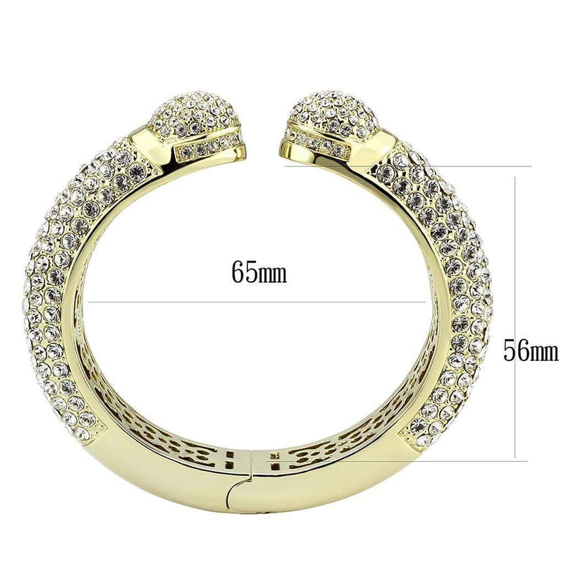 Gold Bangles LO4311 Flash Gold Brass Bangle with Top Grade Crystal