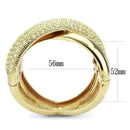 Gold Bangles LO4321 Gold Brass Bangle with Top Grade Crystal