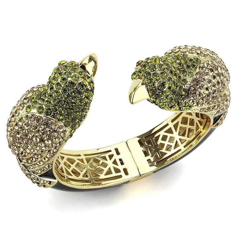 Gold Bangles LO4331 Gold Brass Bangle with Top Grade Crystal